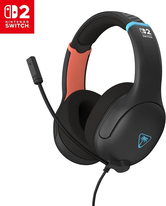 Turtle Beach Airlite Fit Noir Anthracite Casque de Gaming Filaire sous Licence Officielle pour Nintendo Switch 2, Nintendo Switch Lite - Modèle OLED
