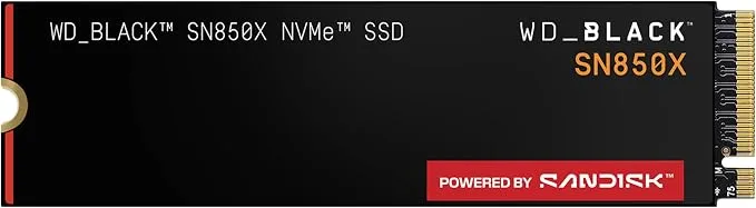 WD Black SN850X NVMe SSD 2 To, Jusqu&rsquo;à 7300/6600 Mo/s, M.2 2280, PCIe Gen 4.0, Haute Performance Gaming
