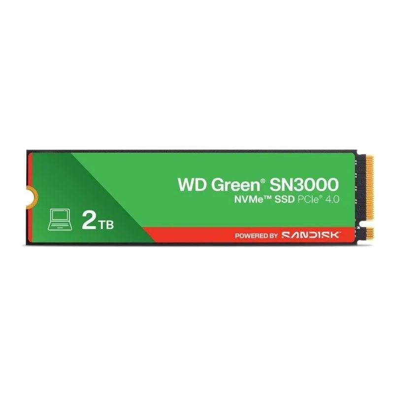 Western Digital – WDS200T4G0E – SSD Interne – Green – SN3000 – NVMe – 2 To