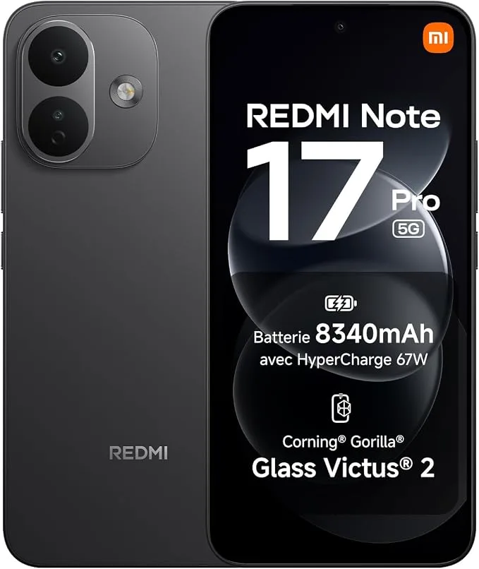 Xiaomi Redmi Note 17 Pro 5G, Smartphone 6+256 Go, Noir, Batterie 8340 mAh