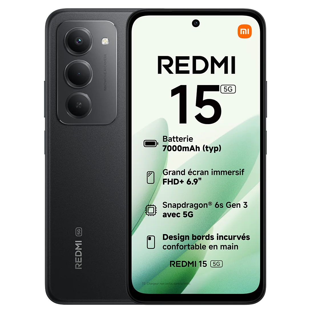 Xiaomi Smartphone Redmi 15 256 Go Noir