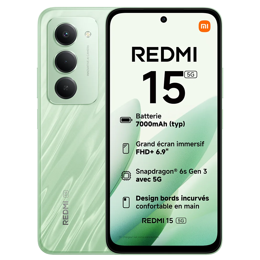 Xiaomi Smartphone Redmi 15 256 Go Vert