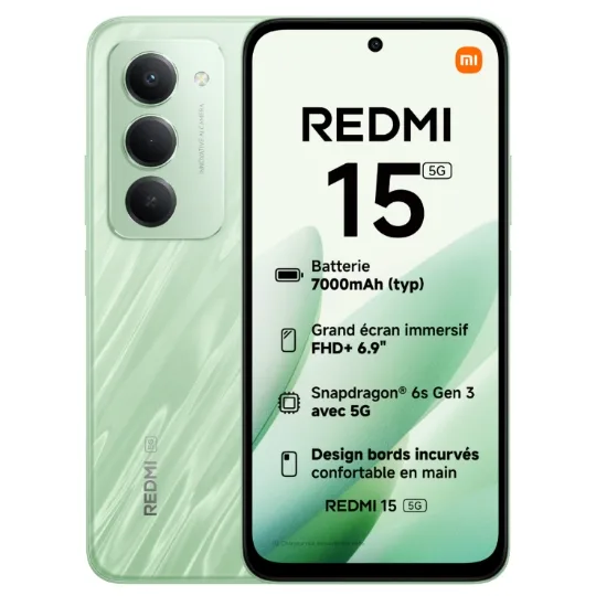 Xiaomi Smartphone Redmi 15 5G 128 Go Vert