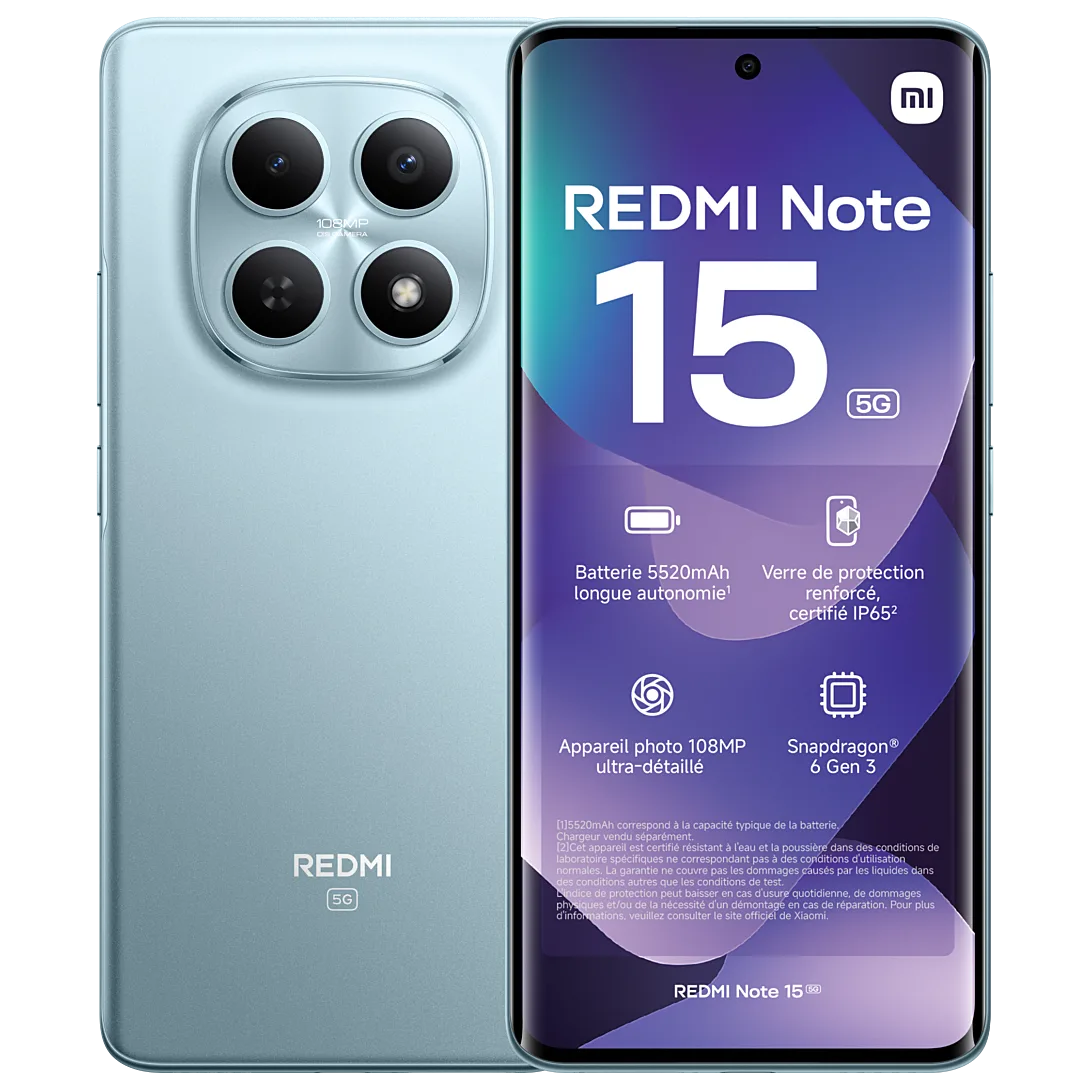 Xiaomi Smartphone Redmi Note 15 5G 256 Go Bleu