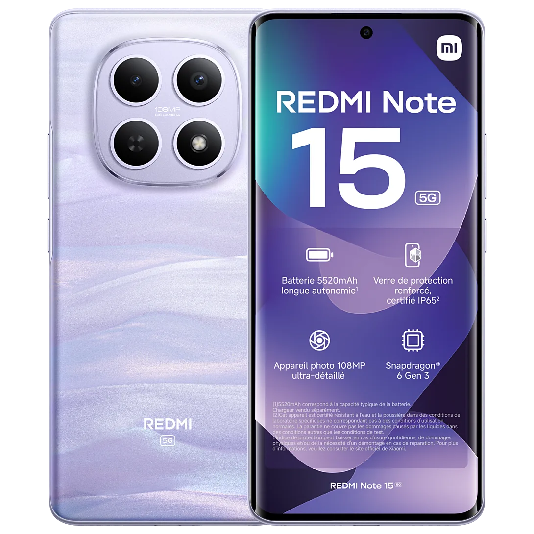 Xiaomi Smartphone Redmi Note 15 5G 256 Go Violet